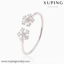 13525 Gutes Design Rhodium Farbe zwei Blumen Finger Phantasie Ring